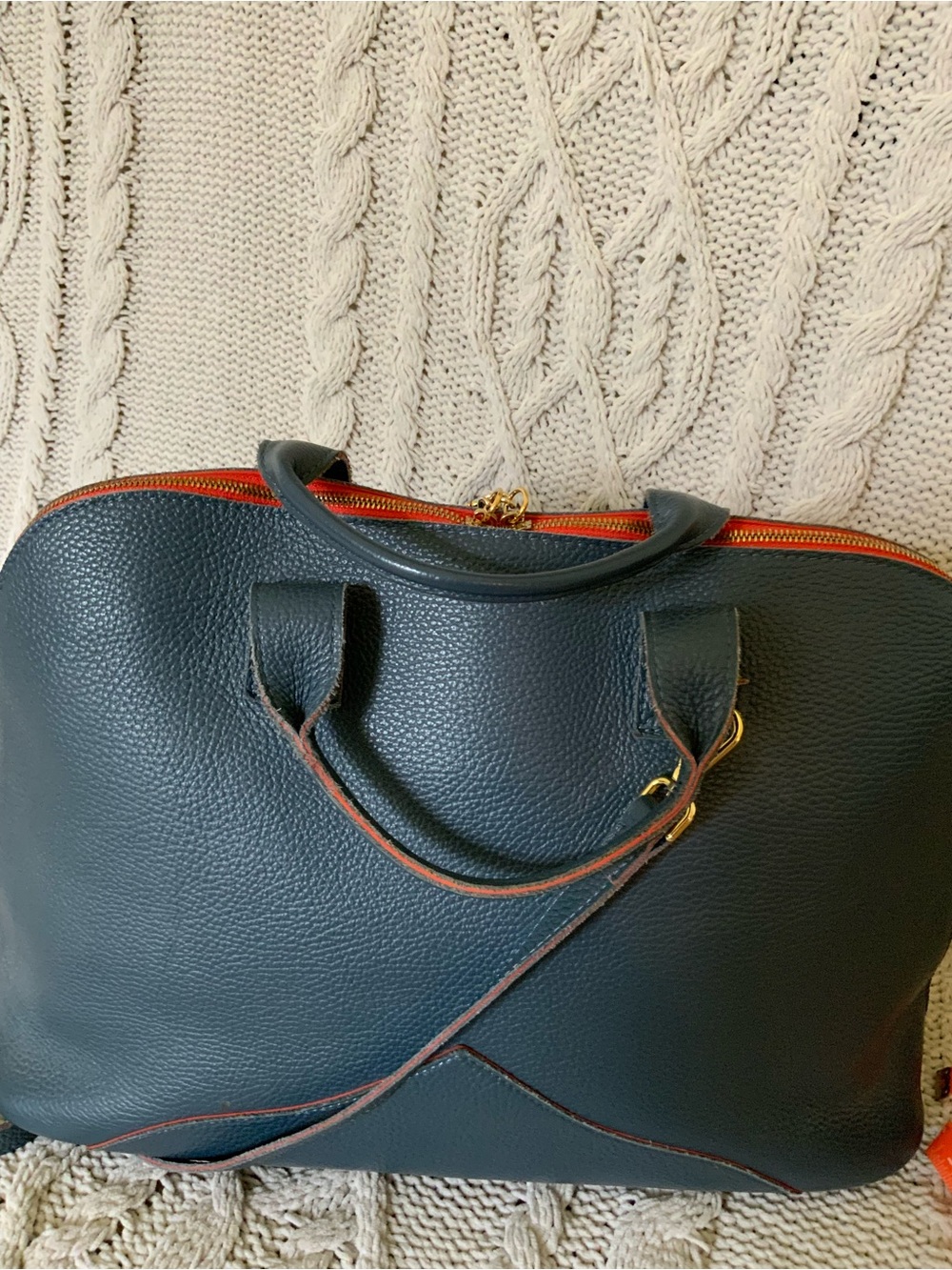 Terrida Made in Italy Genuine Leather Top-Handle Satchel with Detachable Strap - Picture 8 of 11